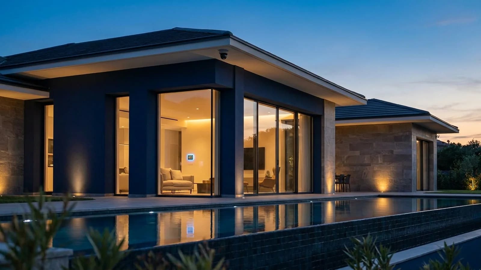 Modern akıllı villa dış görünümü